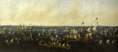 Battle on the Zuiderzee by Abraham de Verwer  
